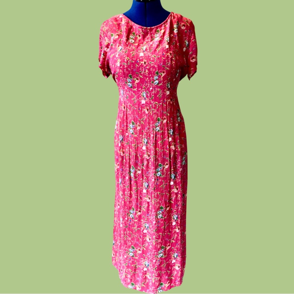 Vintage ORDINARY MARY 90’s Broomstick Pink Floral Maxi Dress